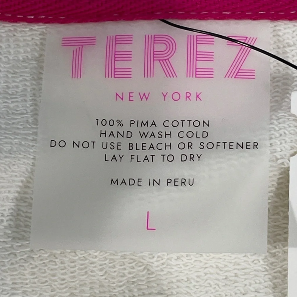 Terez Sugar Swizzle Rainbow Sweatshirt Off White Size L - Picture 9 of 9